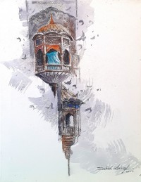 Zahid Ashraf, 18 x 24 inch, Acrylic on Canvas, Cityscape Painting, AC-ZHA-126